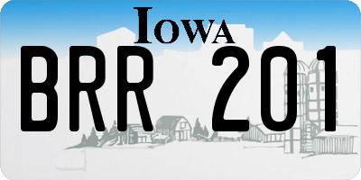 IA license plate BRR201