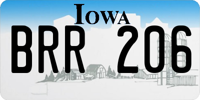 IA license plate BRR206