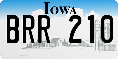 IA license plate BRR210