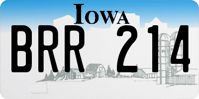 IA license plate BRR214