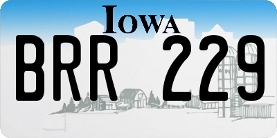 IA license plate BRR229