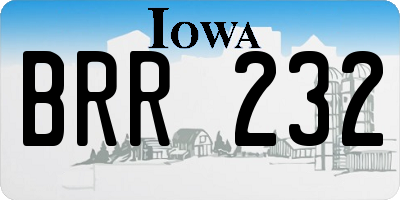 IA license plate BRR232