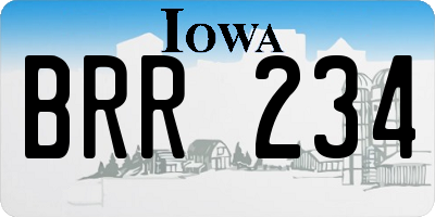 IA license plate BRR234