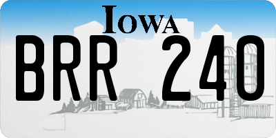 IA license plate BRR240