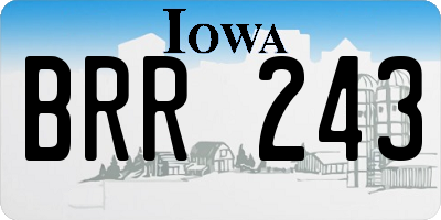 IA license plate BRR243