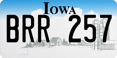 IA license plate BRR257