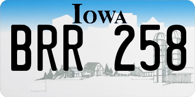 IA license plate BRR258