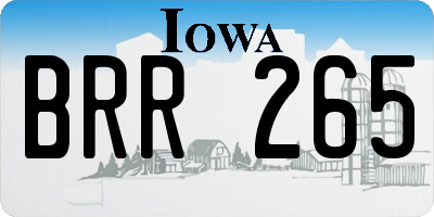 IA license plate BRR265