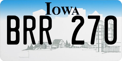 IA license plate BRR270