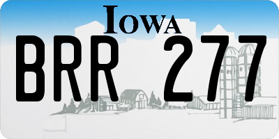 IA license plate BRR277
