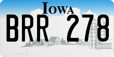 IA license plate BRR278
