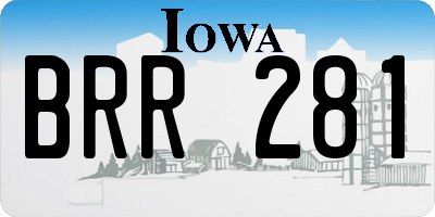 IA license plate BRR281