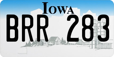IA license plate BRR283