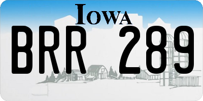 IA license plate BRR289