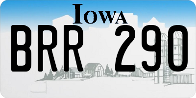 IA license plate BRR290