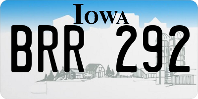 IA license plate BRR292