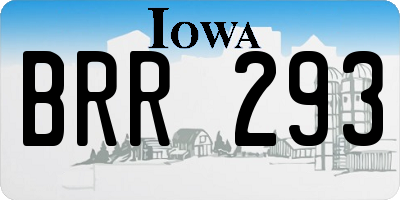 IA license plate BRR293