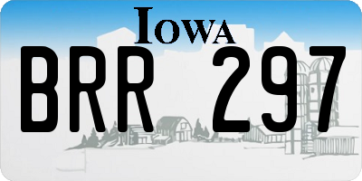IA license plate BRR297