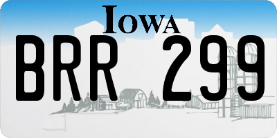 IA license plate BRR299