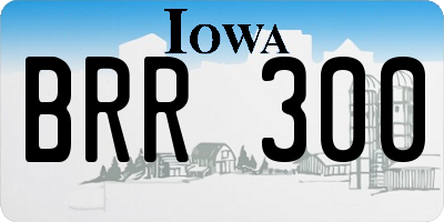 IA license plate BRR300