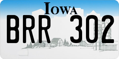 IA license plate BRR302