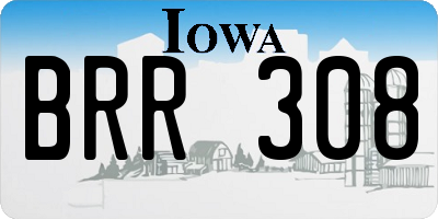 IA license plate BRR308