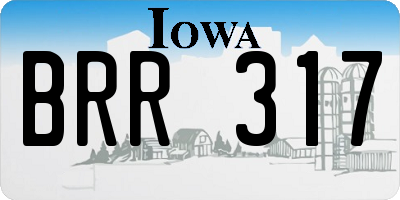IA license plate BRR317