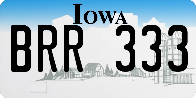 IA license plate BRR333