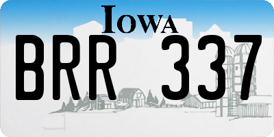 IA license plate BRR337