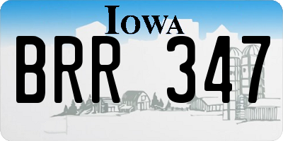 IA license plate BRR347