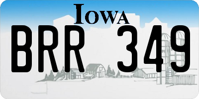 IA license plate BRR349