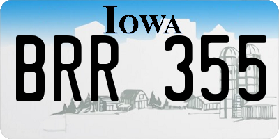 IA license plate BRR355