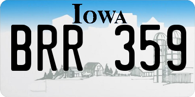 IA license plate BRR359