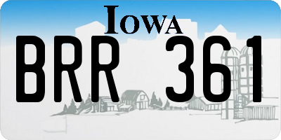 IA license plate BRR361