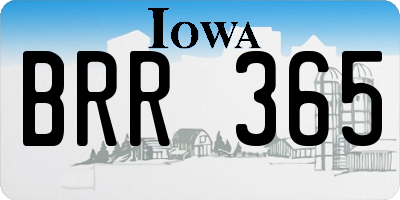 IA license plate BRR365