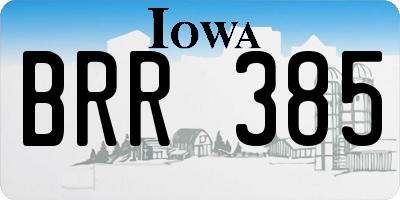 IA license plate BRR385
