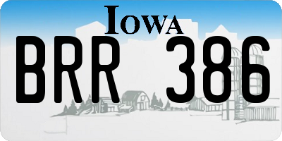 IA license plate BRR386