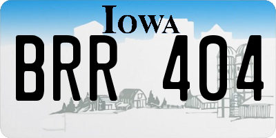 IA license plate BRR404