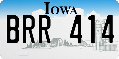 IA license plate BRR414
