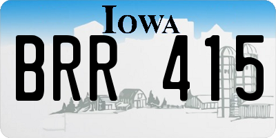 IA license plate BRR415
