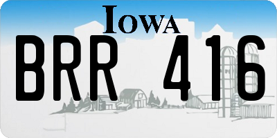 IA license plate BRR416
