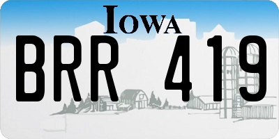 IA license plate BRR419