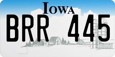 IA license plate BRR445