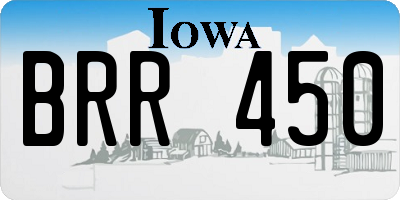 IA license plate BRR450