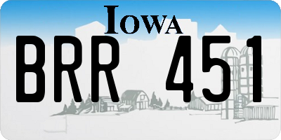 IA license plate BRR451