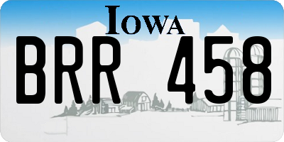 IA license plate BRR458