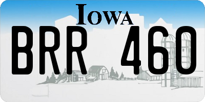 IA license plate BRR460
