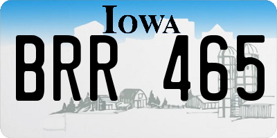 IA license plate BRR465