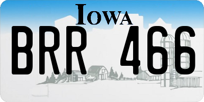 IA license plate BRR466