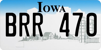 IA license plate BRR470